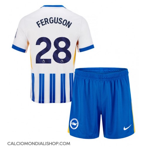 Maglie da calcio Brighton Evan Ferguson #28 Prima Maglia Bambino 2024-25 Manica Corta (+ Pantaloni corti)